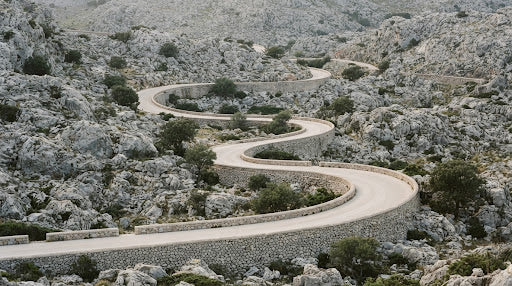 Serpentinen der Bergstraße nach Sa Calobra auf Mallorca