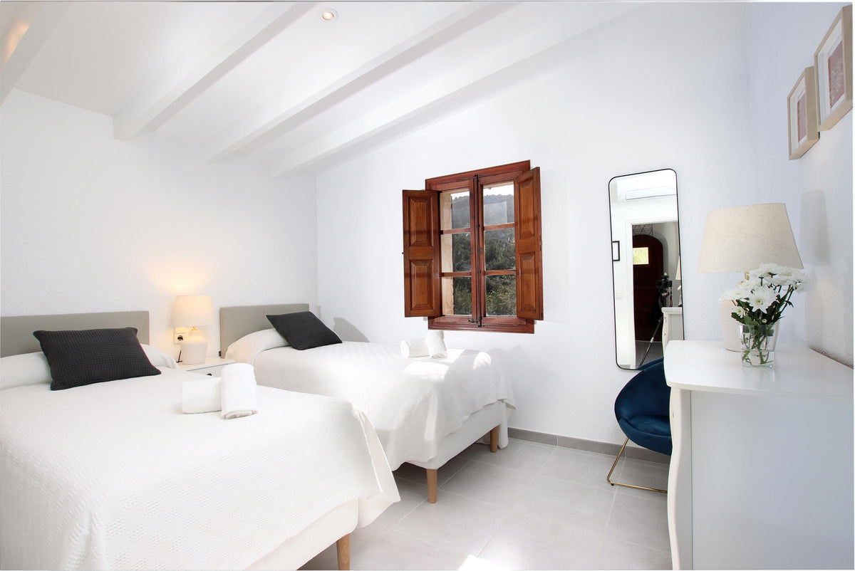 Schlafbereich der Finca Palma Papa bei Cala Sant Vicenç, Mallorca