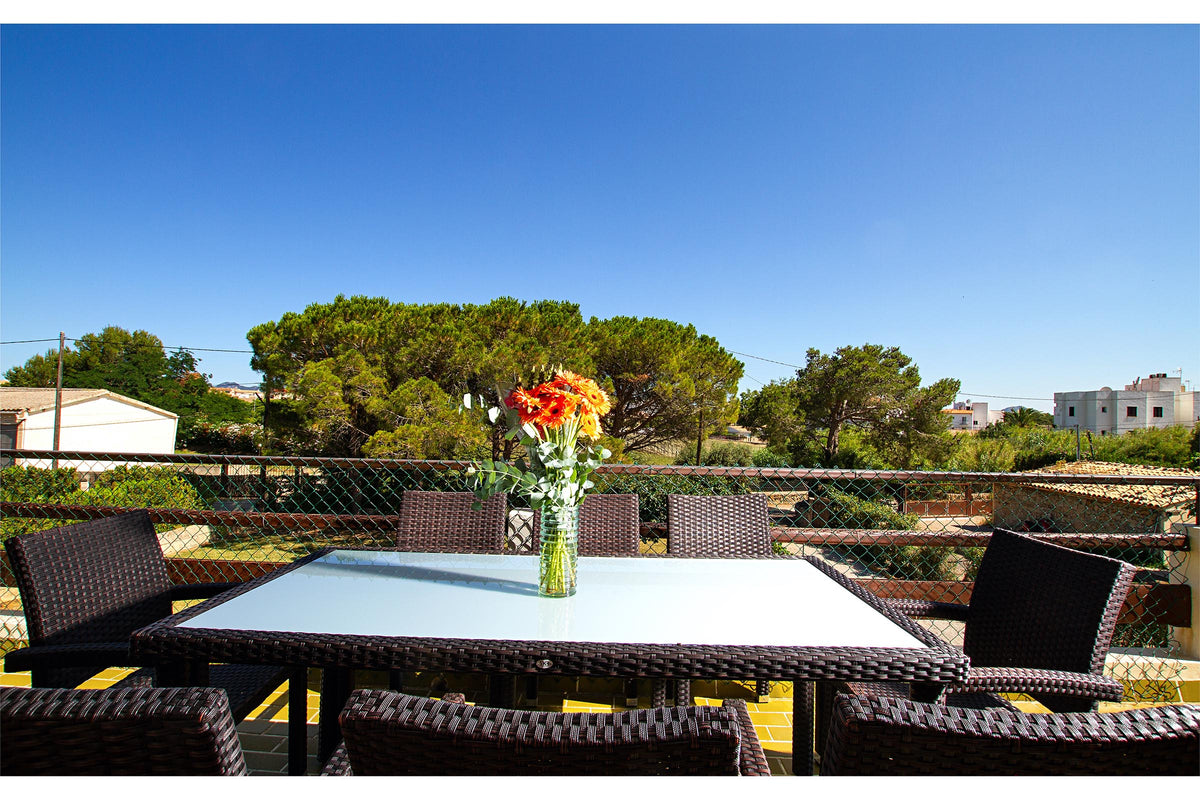 Terrasse der Finca Son Florina bei Port de Pollença, Mallorca
