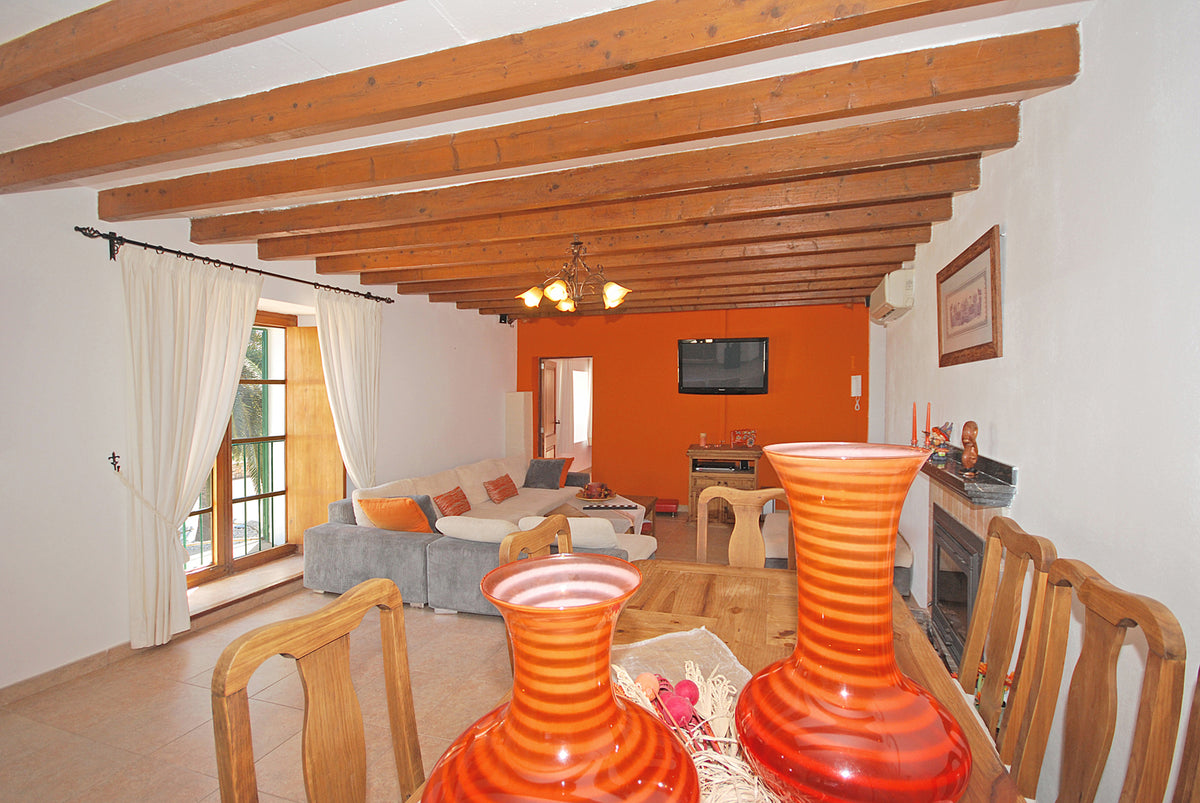 Wohnzimmer der Finca Son Lluny bei Sencelles, Mallorca