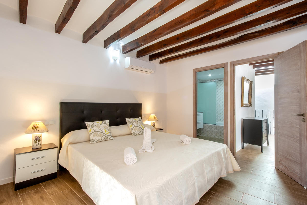 Schlafzimmer der Finca La Perla d’Horta bei Pollença, Mallorca