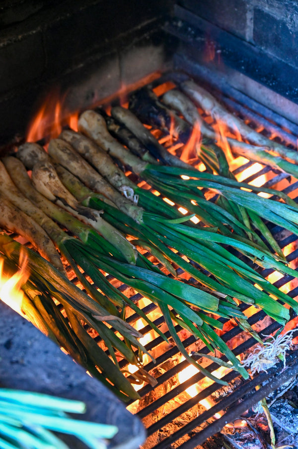 Calçotada mit Lauch und Romesco
