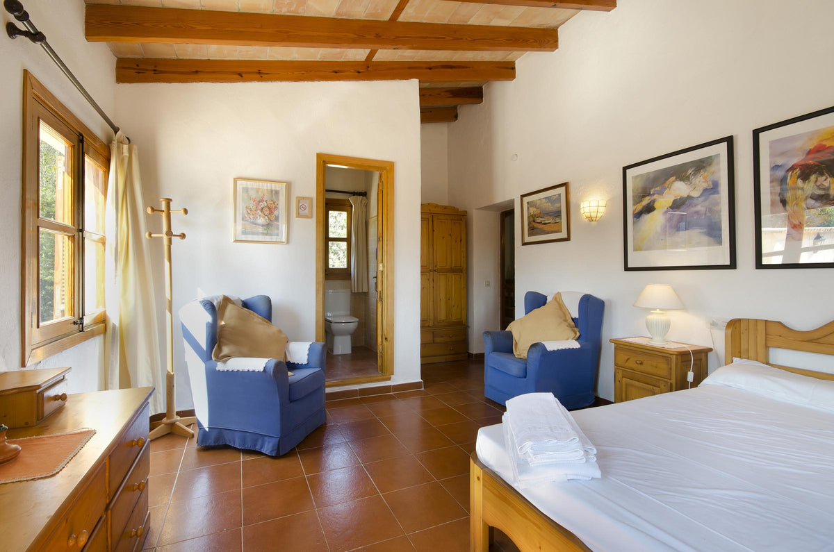 Schlafzimmer der Villa Es Rafal bei Pollença, Mallorca