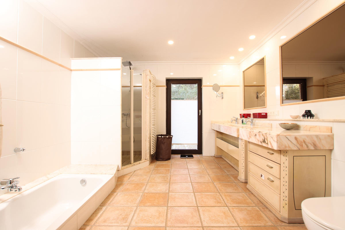 Badezimmer der Villa Horizonte bei Pollença, Mallorca