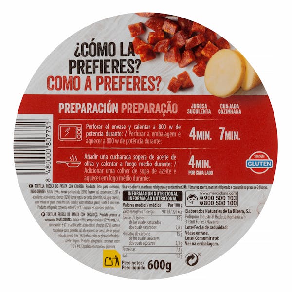 Kartoffel-Tortilla mit Chorizo & Olivenöl