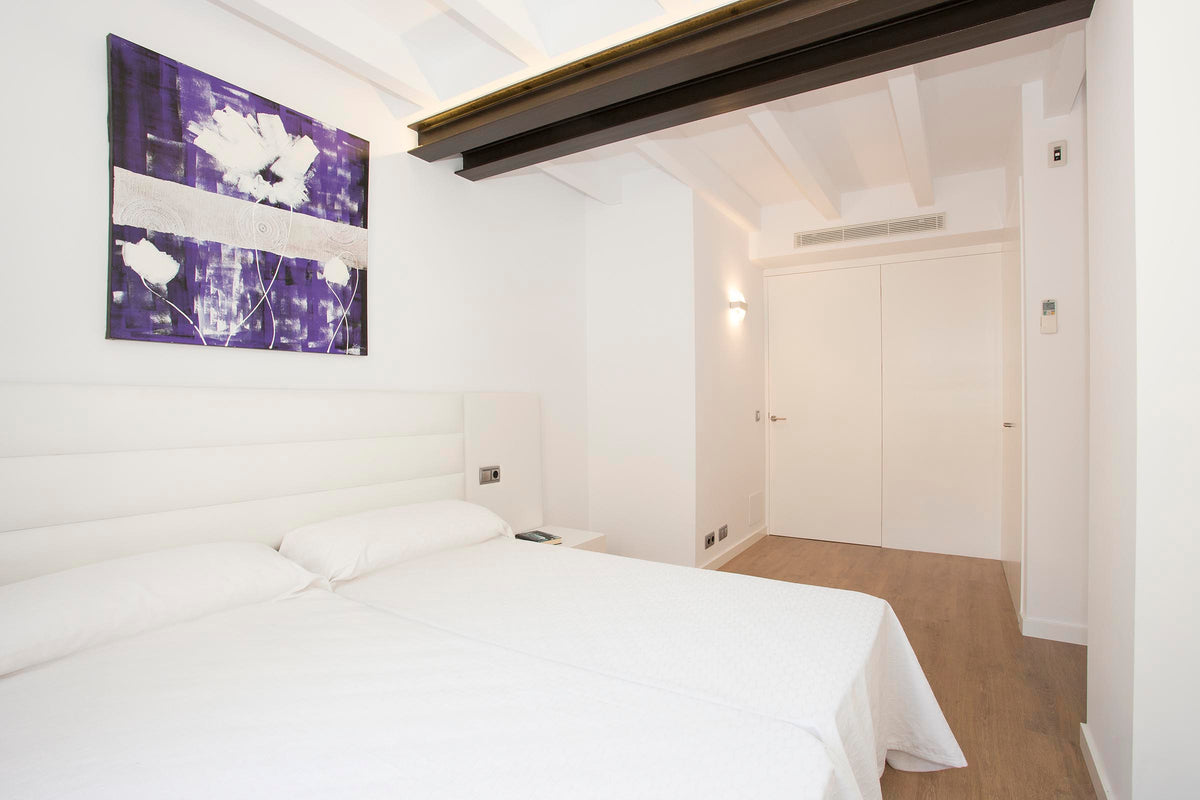 Schlafbereich der Casa Llum in Pollença, Mallorca
