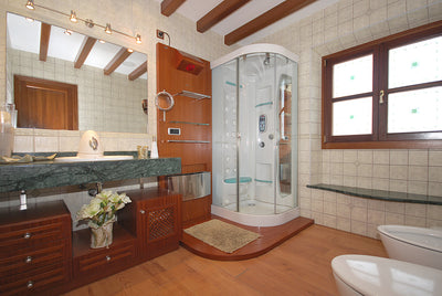 Badezimmer des Ferienhauses Grandina bei Ariany, Mallorca