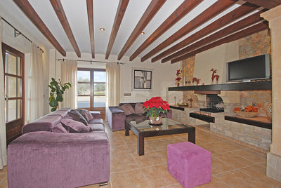 Wohnzimmer des Ferienhauses Grandina bei Ariany, Mallorca