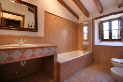 Badezimmer der Finca Baturra bei Pollença, Mallorca