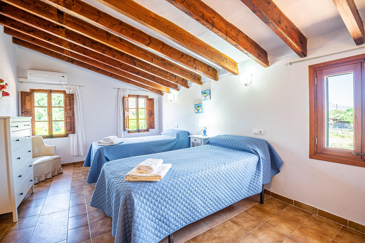 Schlafzimmer der Finca Celestia bei Pollença, Mallorca