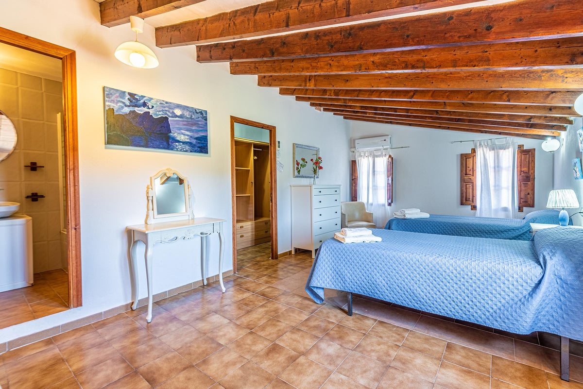 Schlafzimmer der Finca Celestia bei Pollença, Mallorca