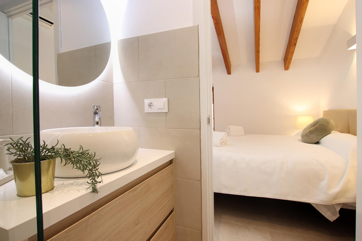 Badezimmer der Finca Encinas bei Pollença, Mallorca