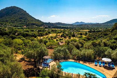 Pool der Finca Encinas bei Pollença, Mallorca