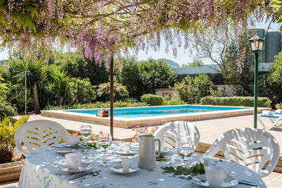Pool der Finca Es Panadet bei Pollença, Mallorca