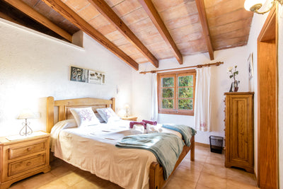 Schlafzimmer der Finca Fontbella bei Port de Pollença, Mallorca