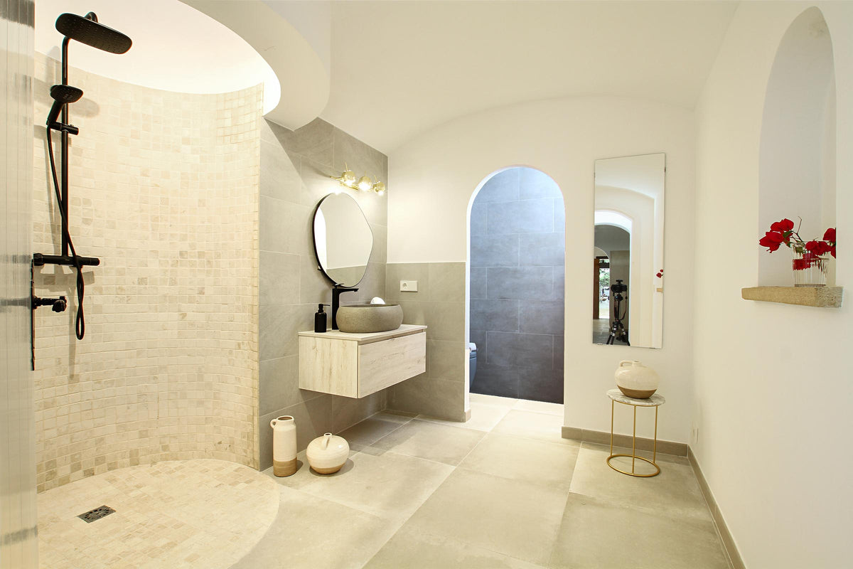 Badezimmer der Finca La Encina bei Pollença, Mallorca