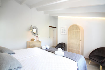 Schlafzimmer der Finca Monteluz bei Pollença, Mallorca
