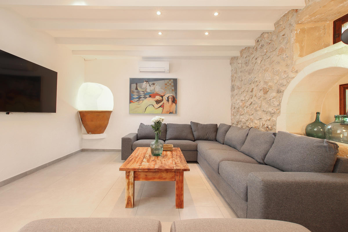 Wohnzimmer der Finca Palma Papa bei Cala Sant Vicenç, Mallorca