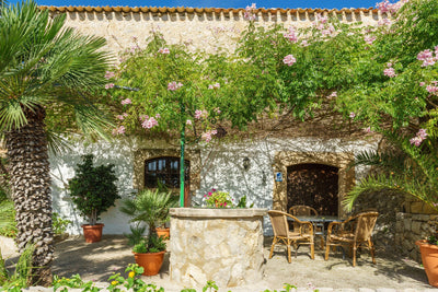 Terrasse der Finca Pedra Bonita bei Port de Pollença, Mallorca