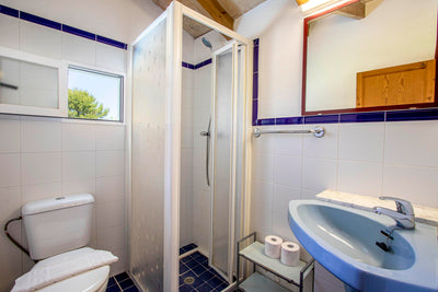Badezimmer der Finca Sa Pedra bei Pollença, Mallorca