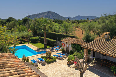 Pool der Finca Son Celesti bei Pollença, Mallorca