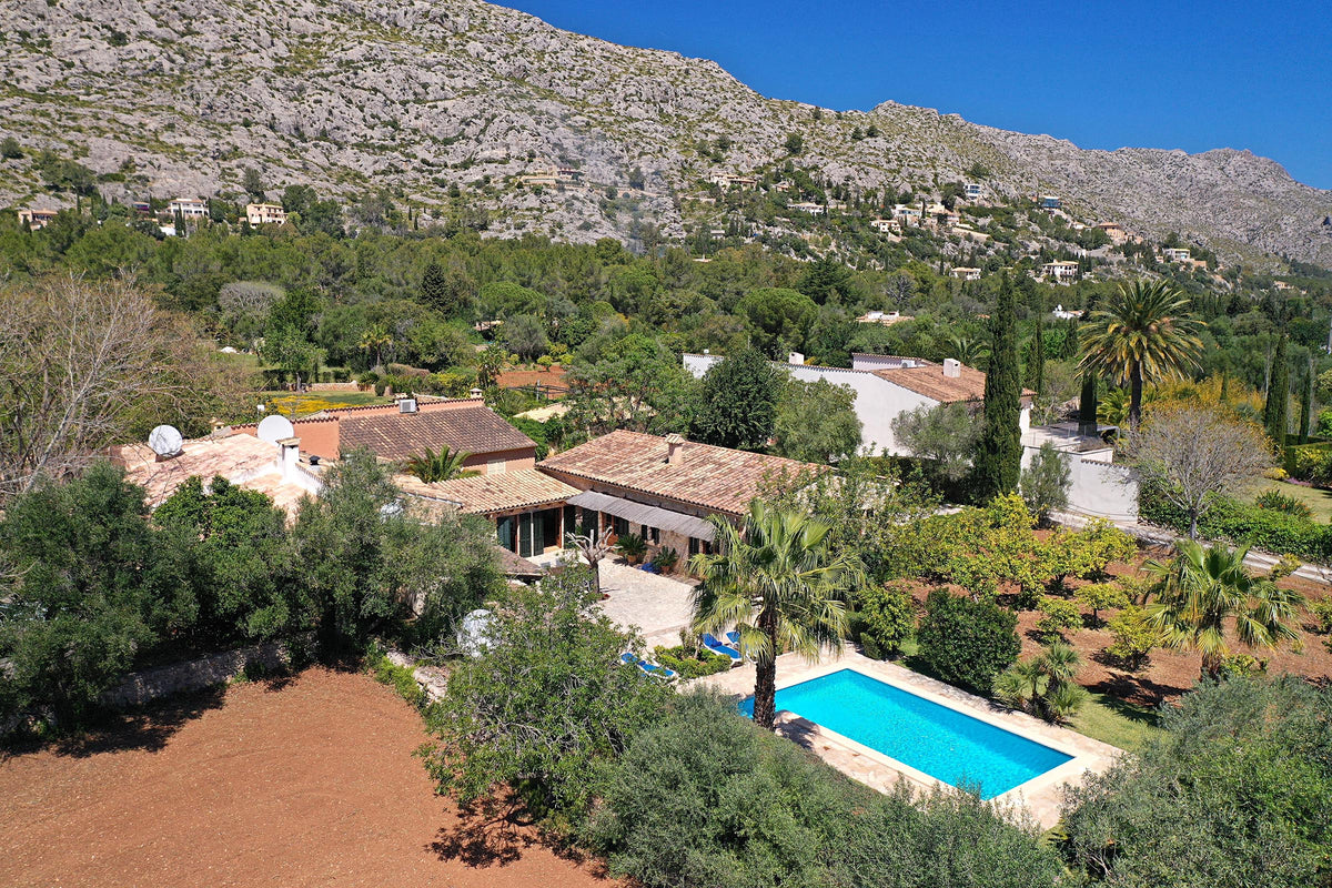 Pool der Finca Son Celesti bei Pollença, Mallorca