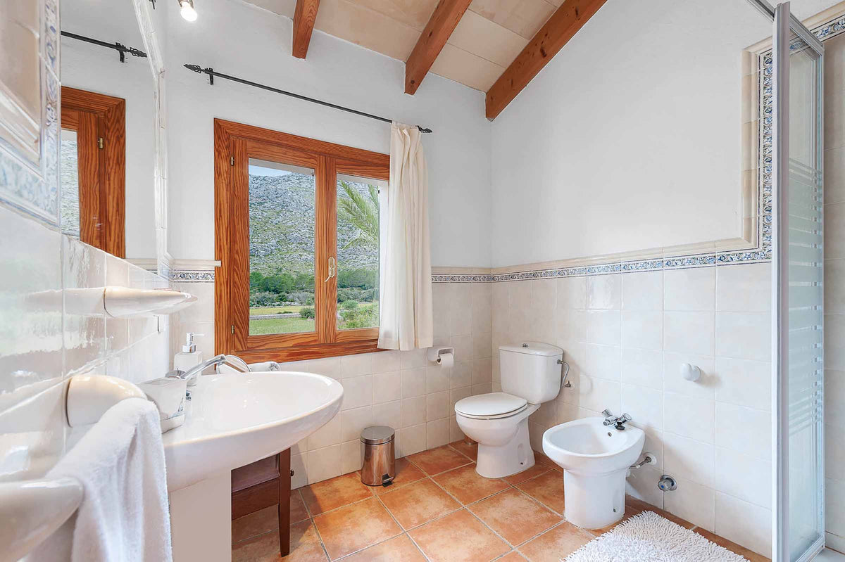 Badezimmer der Finca Son Florit bei Cala Sant Vicenç, Mallorca