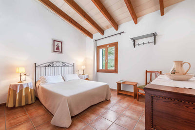 Schlafzimmer der Finca Son Florit bei Cala Sant Vicenç, Mallorca