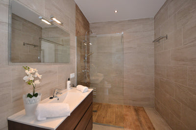 Badezimmer der Finca Son Lluny bei Sencelles, Mallorca