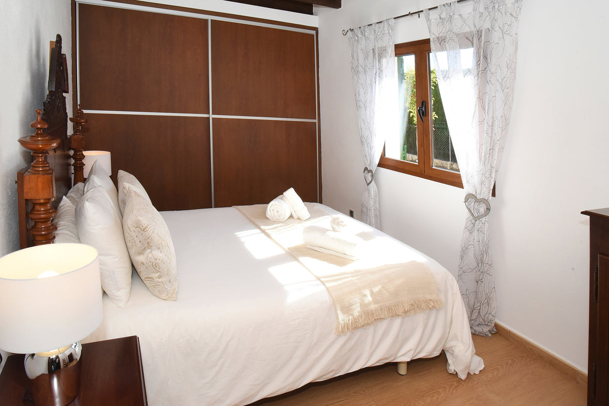Schlafzimmer der Finca Son Lluny bei Sencelles, Mallorca