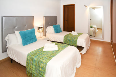 Schlafbereich der Finca Son Lluny bei Sencelles, Mallorca