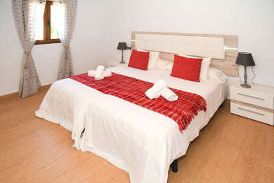Schlafzimmer der Finca Son Lluny bei Sencelles, Mallorca