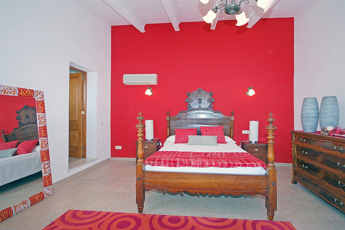 Schlafzimmer der Finca Son Lluny bei Sencelles, Mallorca