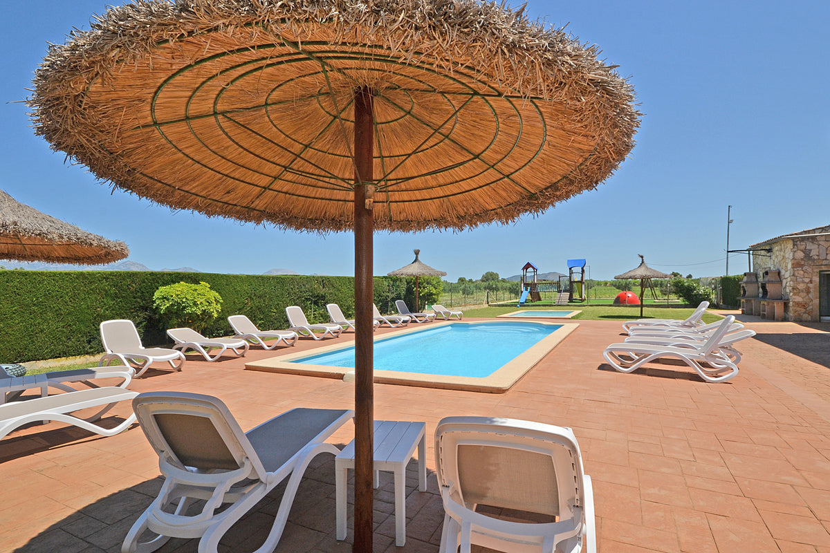 Terrasse der Finca Son Lluny bei Sencelles, Mallorca