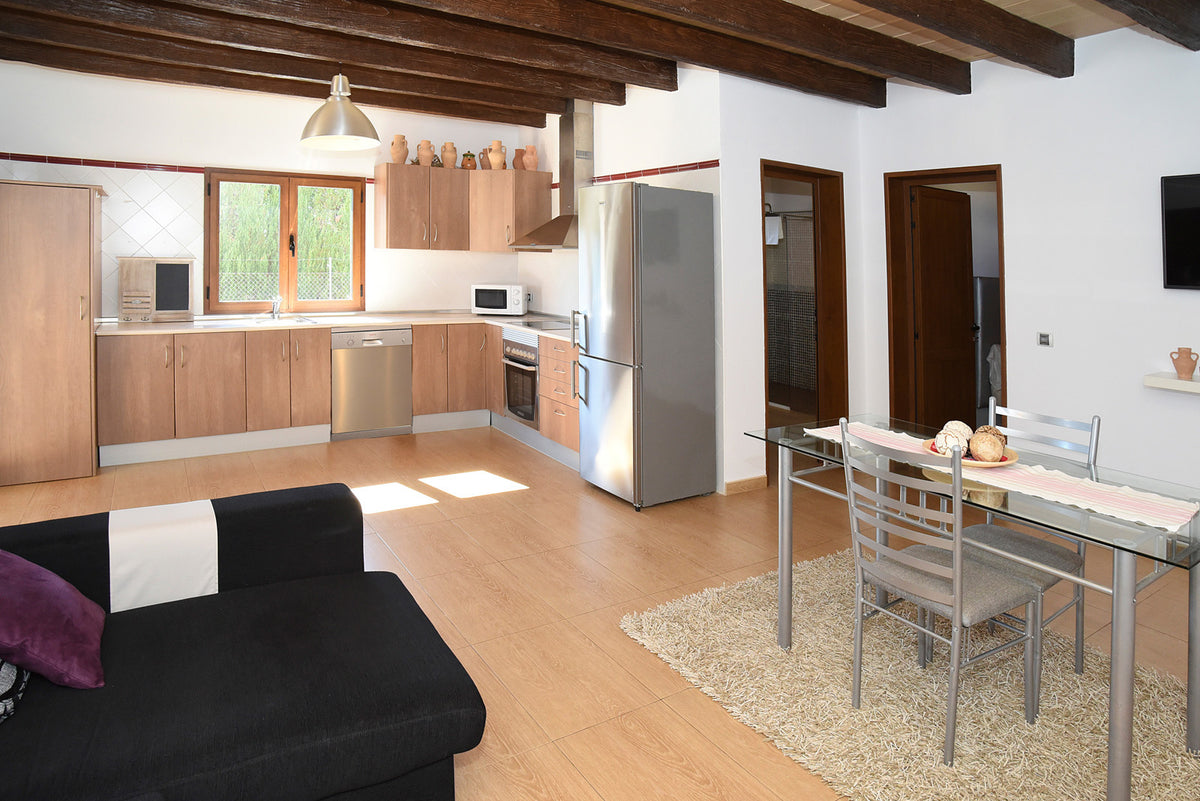 Wohnküche der Finca Son Lluny bei Sencelles, Mallorca