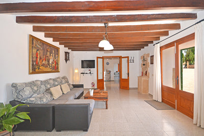 Wohnzimmer der Finca Son Lluny bei Sencelles, Mallorca