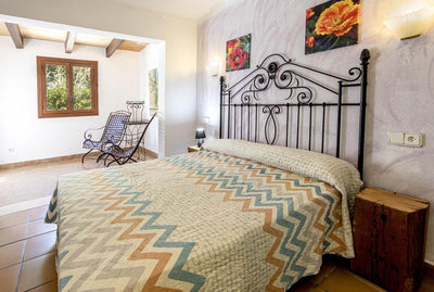 Schlafzimmer der Finca Son Puig bei Pollença, Mallorca