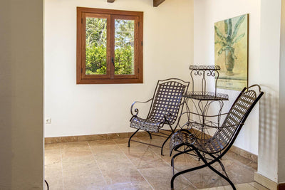 Schlafzimmer der Finca Son Puig bei Pollença, Mallorca