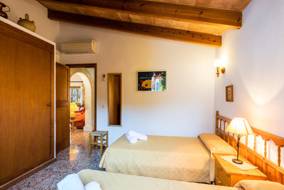 Schlafzimmer der Finca Son Verd bei Pollença, Mallorca
