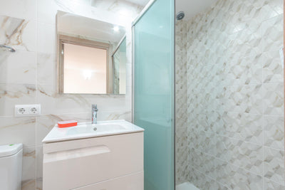 Badezimmer der Finca La Perla d’Horta bei Pollença, Mallorca