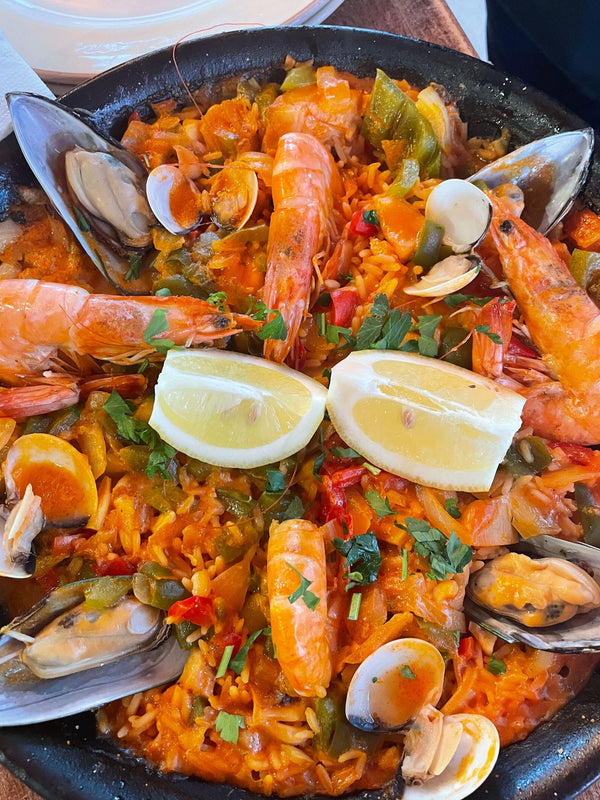 Paella mit Garnelen
