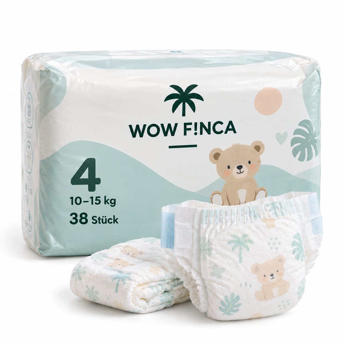Baby diapers size 4 (10–15 kg) – 38 count