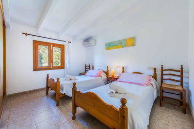 Schlafzimmer der Villa Encantada bei Port de Pollença, Mallorca