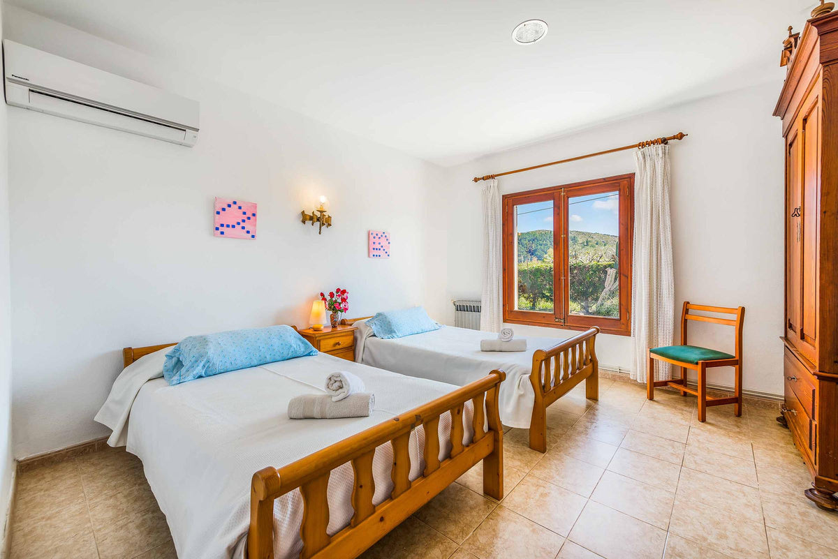 Schlafzimmer der Villa Encantada bei Port de Pollença, Mallorca