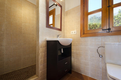Badezimmer der Villa Es Rafal bei Pollença, Mallorca