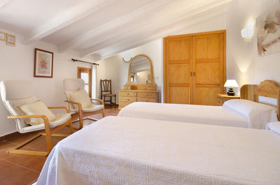 Schlafzimmer der Villa Es Rafal bei Pollença, Mallorca