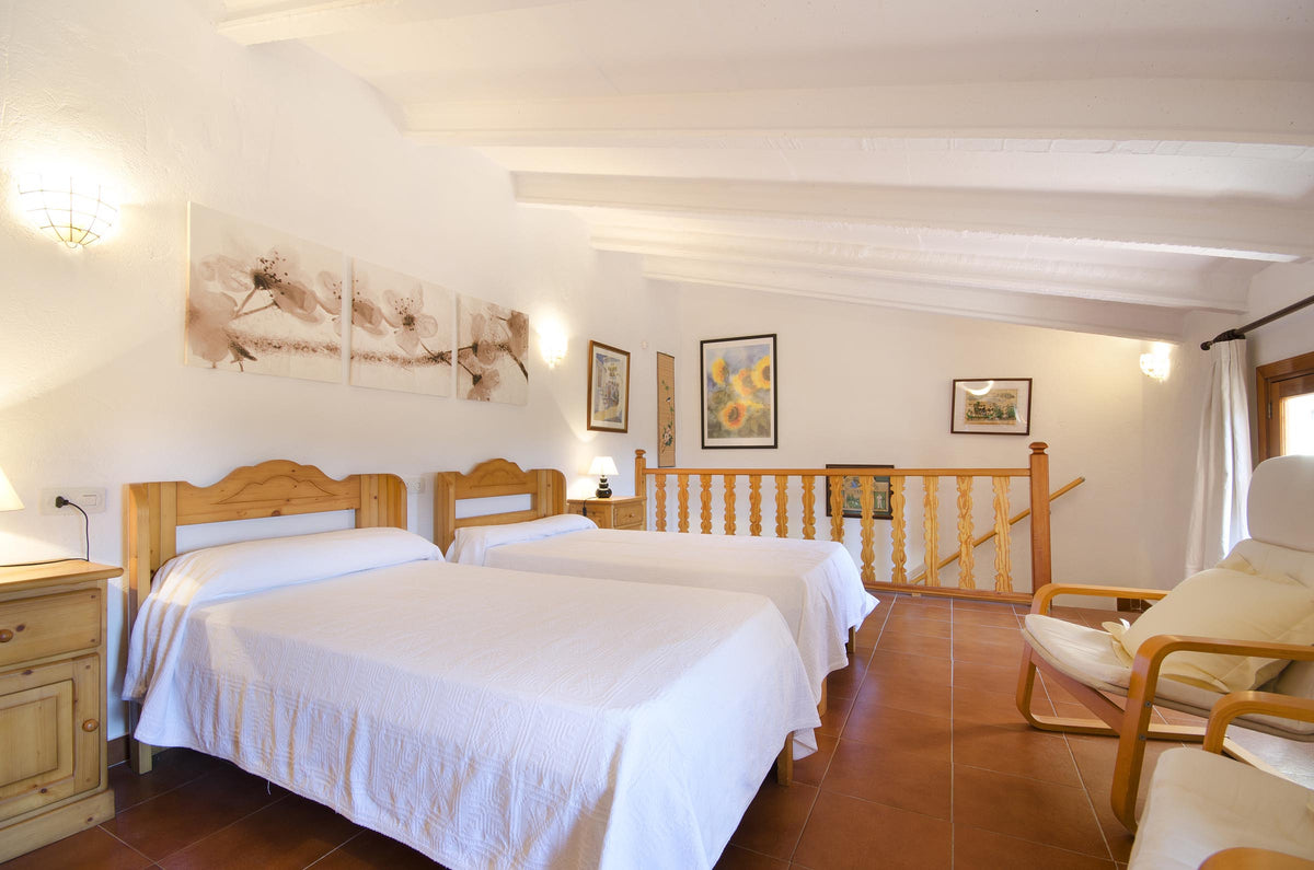 Schlafzimmer der Villa Es Rafal bei Pollença, Mallorca