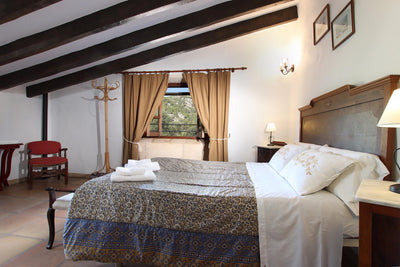 Schlafzimmer der Villa Es Redoli bei Pollença, Mallorca