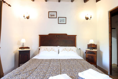 Schlafzimmer der Villa Es Redoli bei Pollença, Mallorca
