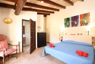 Schlafzimmer der Villa Horizonte bei Pollença, Mallorca